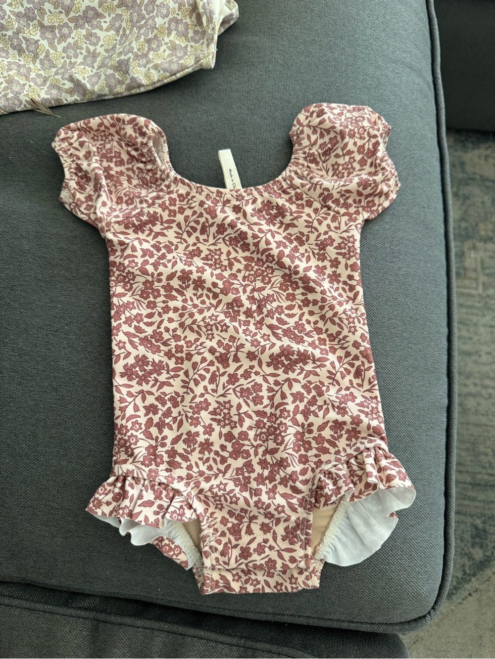 Quincy Mae Pink Floral Ruffle One-Piece